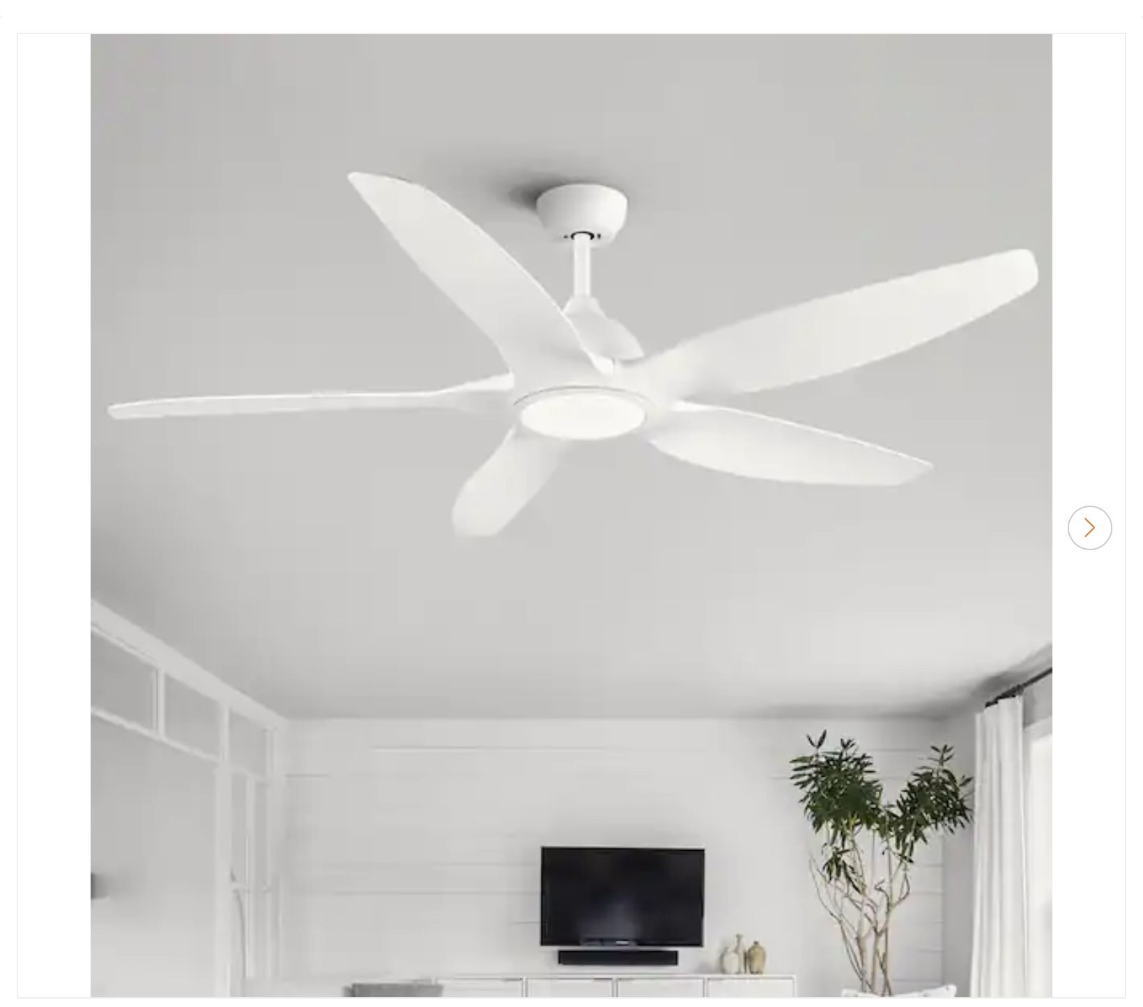60 in. Integrated LED Ceiling Fan - Matte White - photo 2
