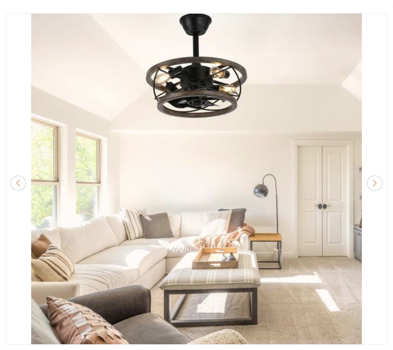 18 in. Indoor Drum Solid Wood Chandelier Fan - NEW - photo 2