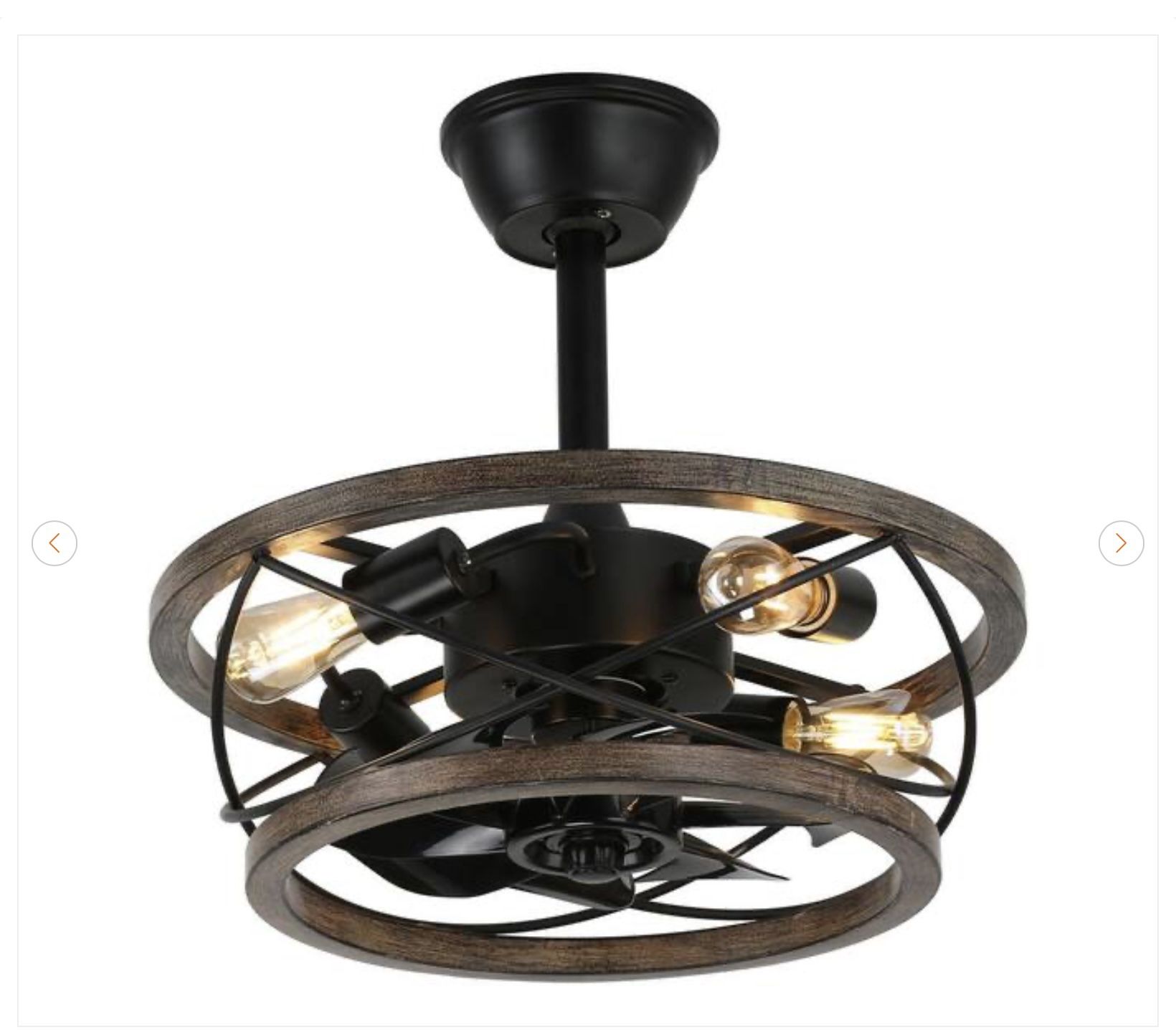 18 in. Indoor Drum Solid Wood Chandelier Fan - NEW - photo 3