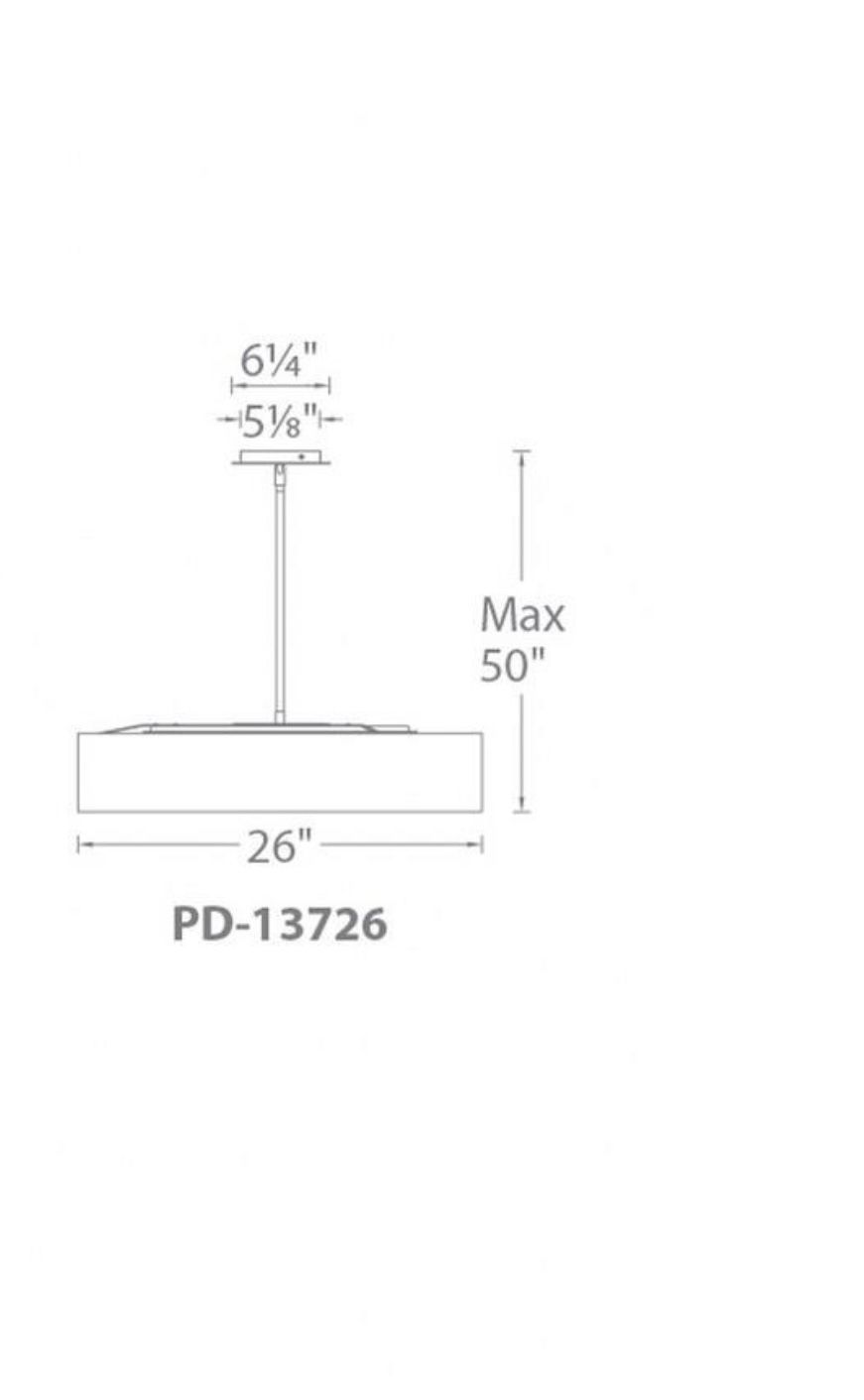 WAC Lighting Manhattan LED Pendant/Semi-Flush Fixture PD-13726-B - photo 2