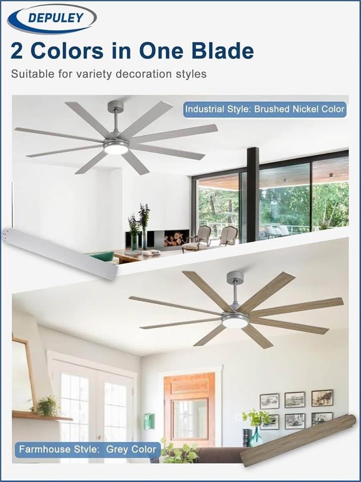Depuley 72" Ceiling Fan with Light - Indoor/Outdoor - photo 2