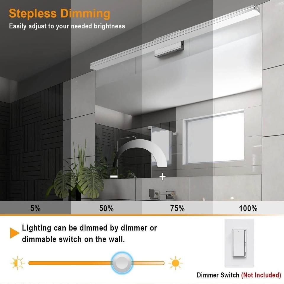 SineRise LED Modern Bathroom Vanity Light Bar (48-Inch, 3000K/40 - photo 3