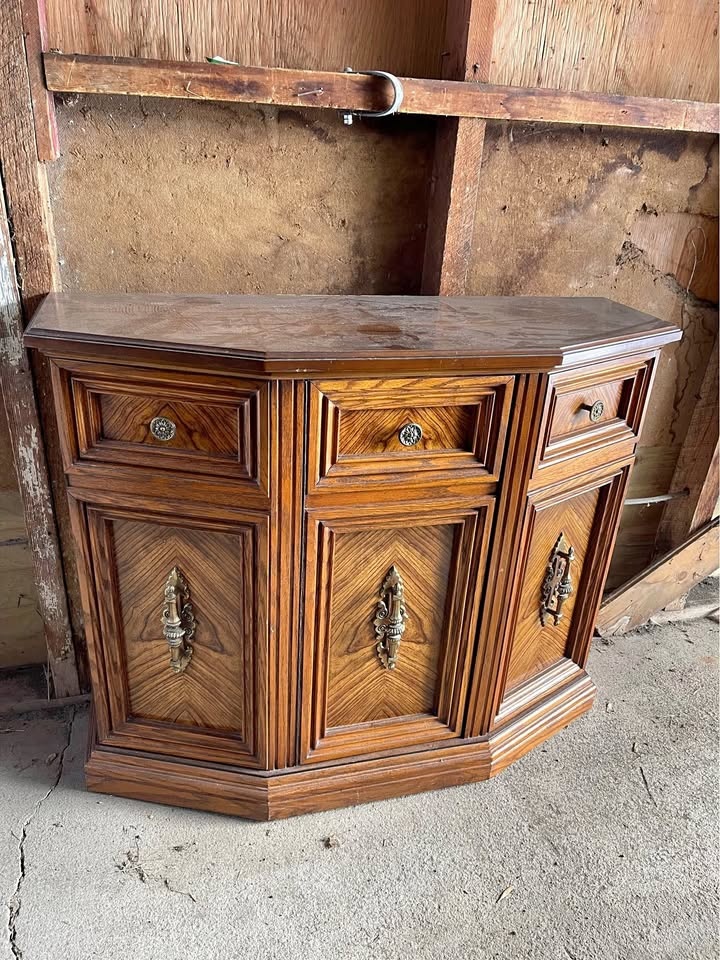 Wood Narrow Hallway Cabinet