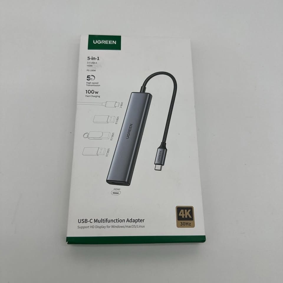 UGREEN USB-C Multifunction Adapter, 5-in-1 HDMI 3 X USB-A PD 100