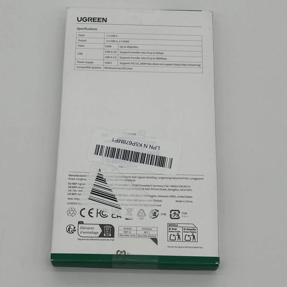 UGREEN USB-C Multifunction Adapter, 5-in-1 HDMI 3 X USB-A PD 100 - photo 4