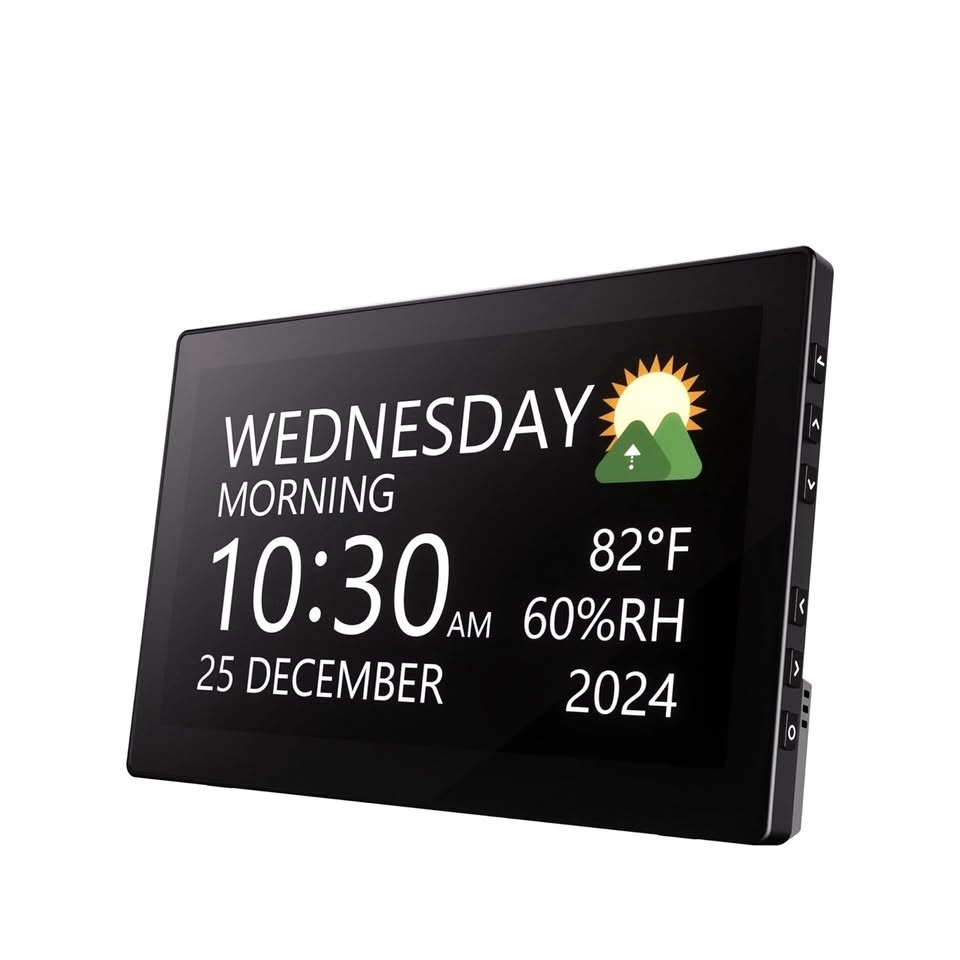 Raynic Digital Clock, Large Display Calendar Clock with 12 Theme