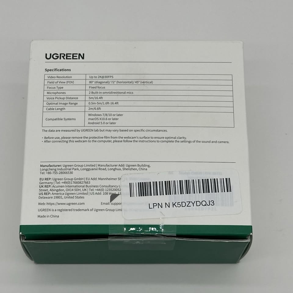 UGREEN Webcam for PC, Full HD 1080P/30fps Webcam for Laptop - photo 5