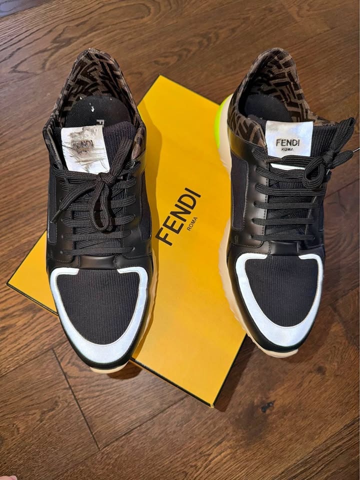 Fendi Tech Fabric Low 'Black Yellow' Size 12
