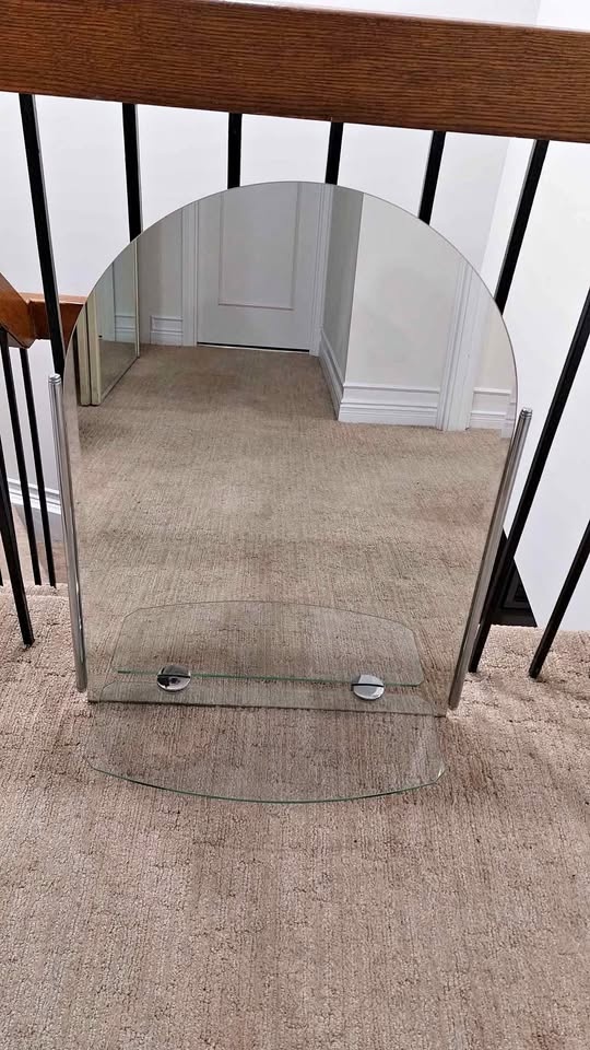 Bathroom mirror with glass shelf 31in.
