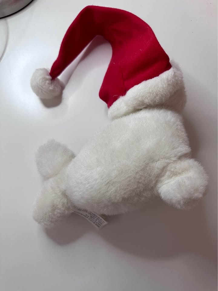 White Seal Plush with Santa Hat - photo 3