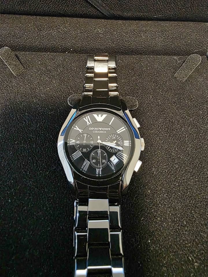 Emporio Armani Ceramica Watch - Black Ceramic Chronograph