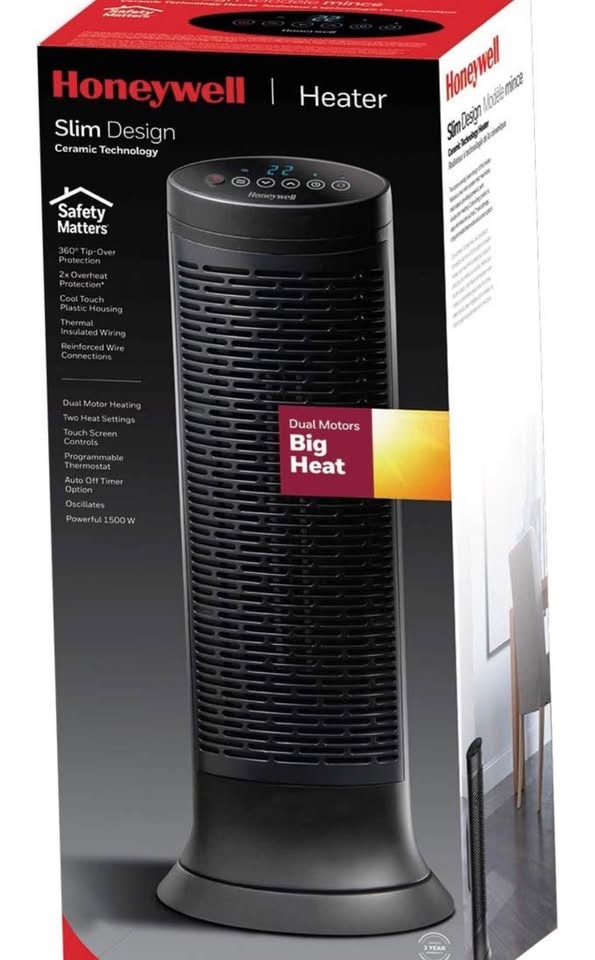Honeywell HCE352C Digital Ceramic Tower Heater, Black - photo 4