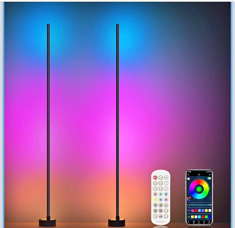 2 Pack RGB Corner Floor Lamps