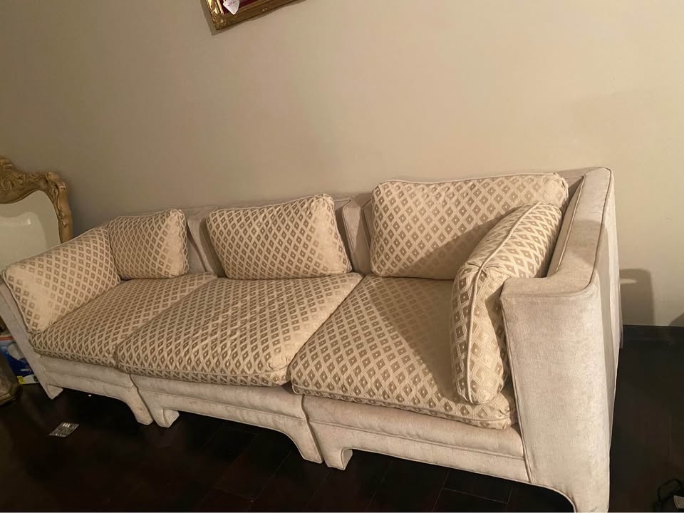 Gold Upholstered Fabric Couch - photo 2