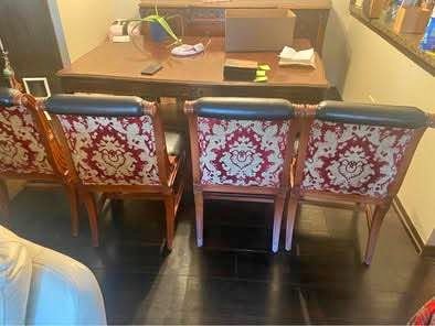 Set of 4 Dining Table Chairs (DIY - Reupholster Seat)