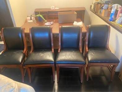 Set of 4 Dining Table Chairs (DIY - Reupholster Seat) - photo 3