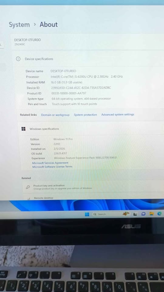 Asus ZN240IC Touchscreen AIO i5-6200U 16GB RAM 4TB SSD Win 11 Pr - photo 5