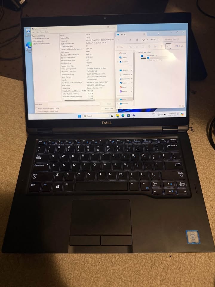 Dell Latitude 7390 + Dock — i7-8th Gen, 16GB RAM, 500GB SSD