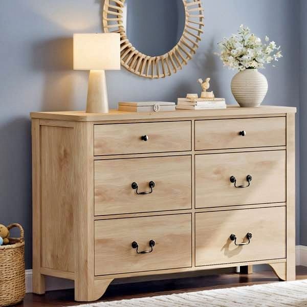 Haikey 6 Drawer Dresser, 47.2" W Double Dresser