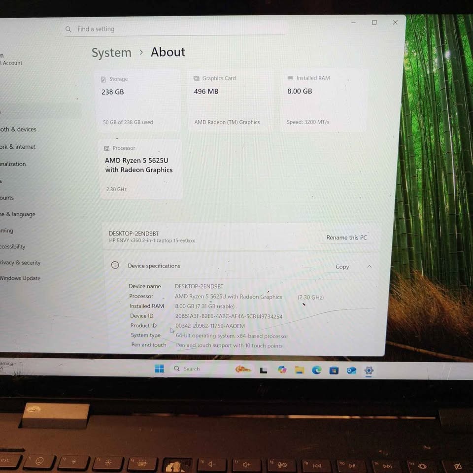 HP Envy 2-in-1 Laptop Ryzen 5, 8GB RAM, 236GB SSD, Win 11 - photo 3