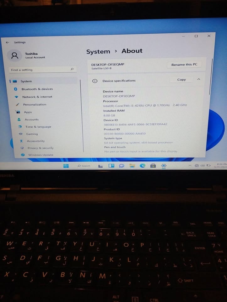 Toshiba Satellite i5 Laptop - 8GB RAM, 128GB SSD, Win 11, Office - photo 2