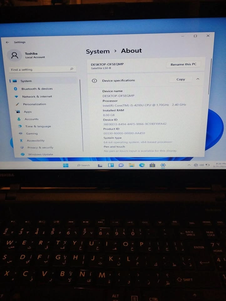 Toshiba Satellite i5 8GB RAM 128GB SSD Win 11 MS Office - photo 2