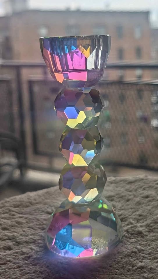 Oleg Cassini iridescent candlestick