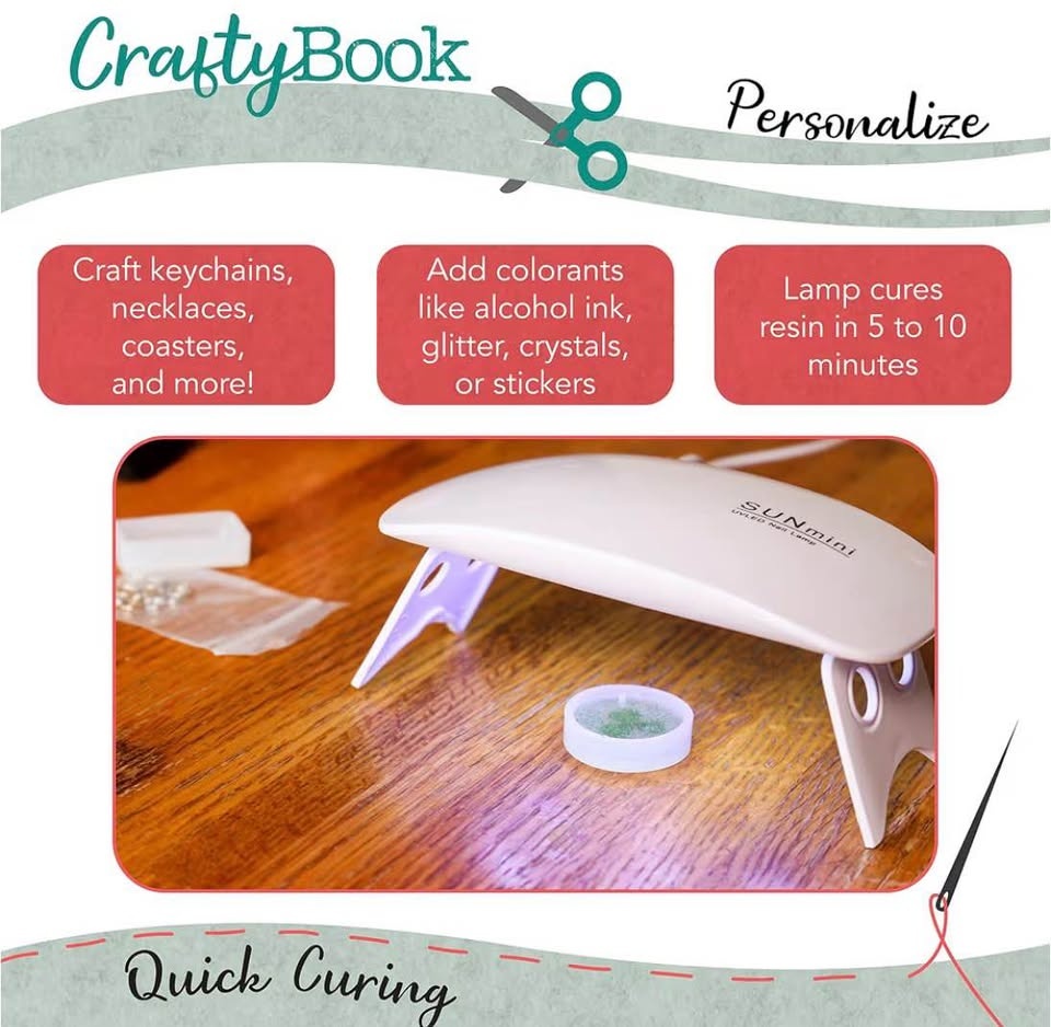 CraftyBook UV Epoxy Resin Kit with Light and Molds - photo 5