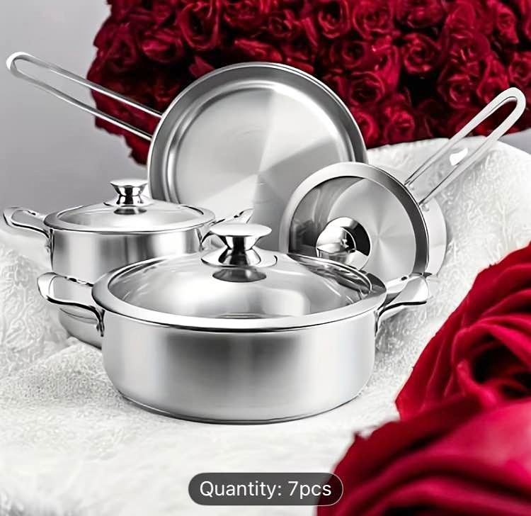 7pc 5 Layer Stainless Steel Pots Set