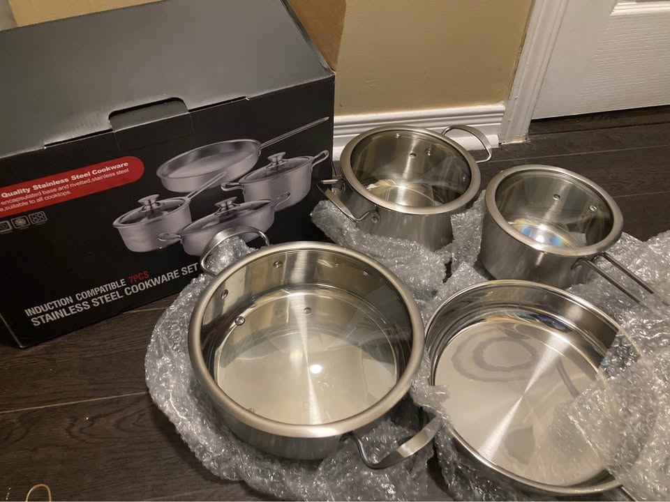 7pc 5 Layer Stainless Steel Pots Set - photo 4
