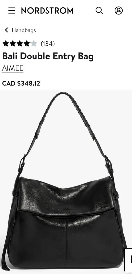 Aimee Kestenberg Bali Double Entry Black Leather Hobo Bag - photo 2