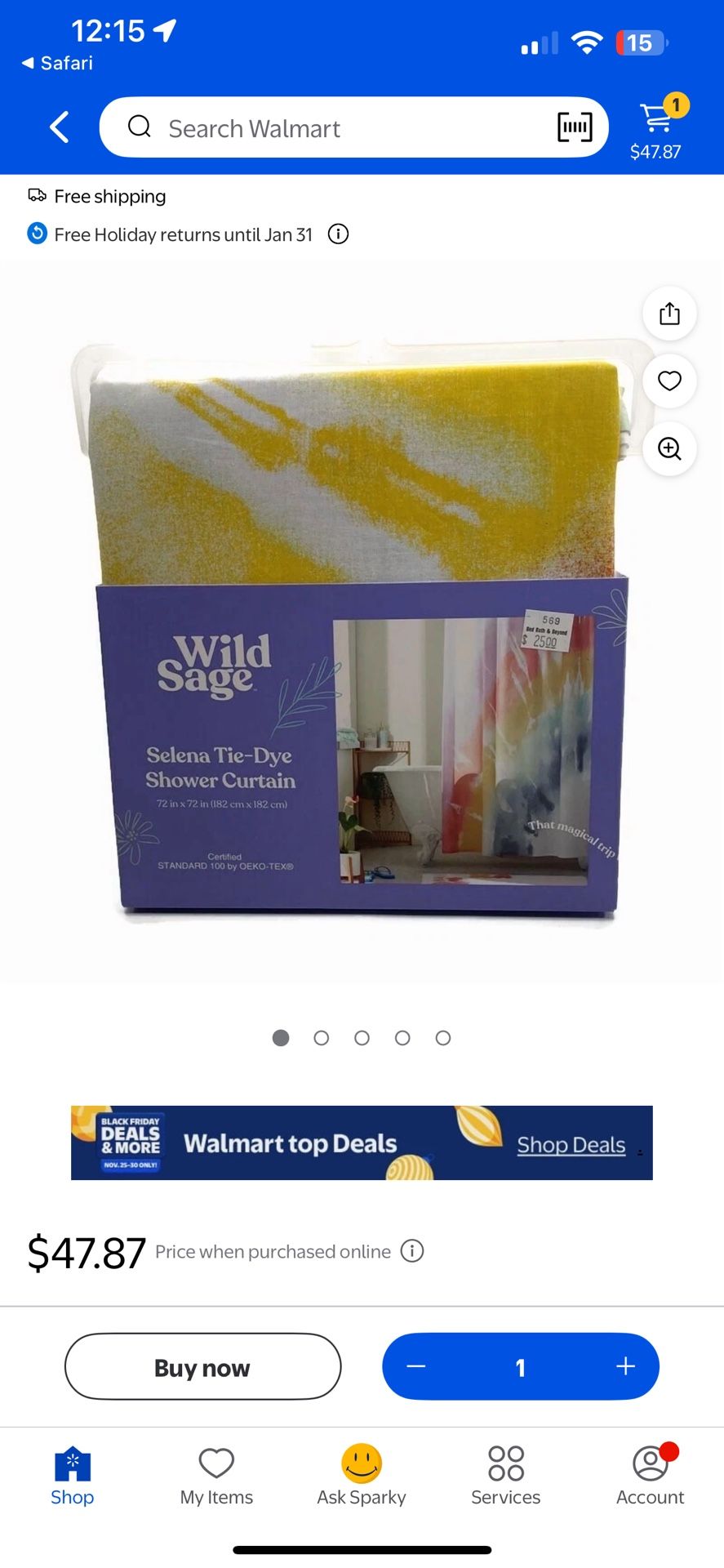 Tie Dye Shower Curtain - photo 3