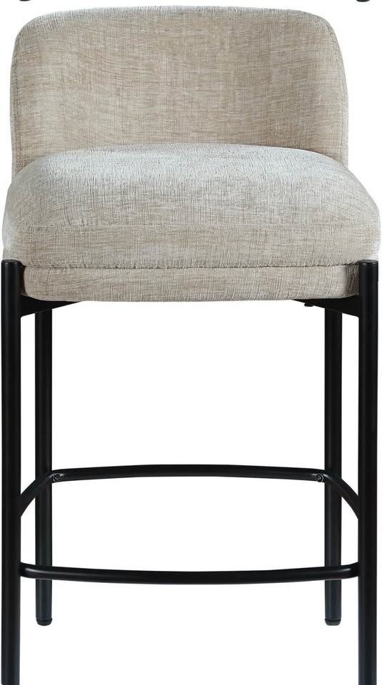 BRIXEN 26'' Beige Upholstered Counter Stool - NEW - Set of 2 - photo 3