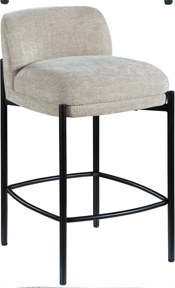 BRIXEN 26'' Beige Upholstered Counter Stool - NEW - Set of 2 - photo 5