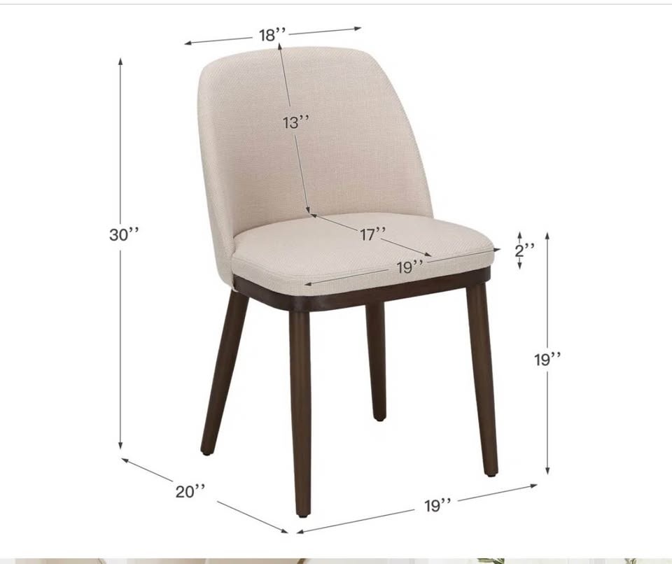 WF-3100 Beige Upholstered Solid Wood Dining Chairs - Set of 2 - photo 2