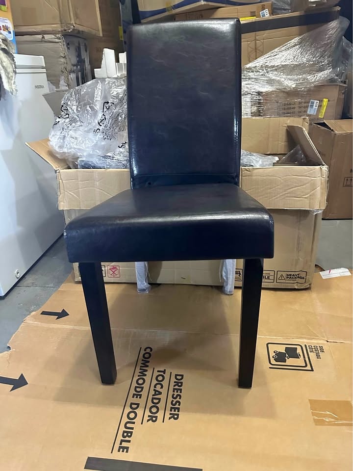 Yaheetech Faux Leather Dining Chairs (2-Pack) - Black, Rubberwoo