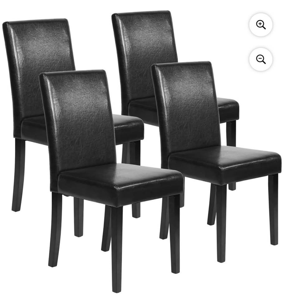Yaheetech Faux Leather Dining Chairs (2-Pack) - Black, Rubberwoo - photo 2