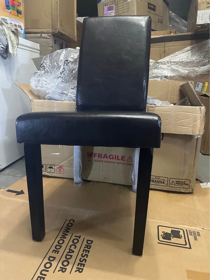 Yaheetech Faux Leather Dining Chairs (2-Pack) - Black, Rubberwoo - photo 4