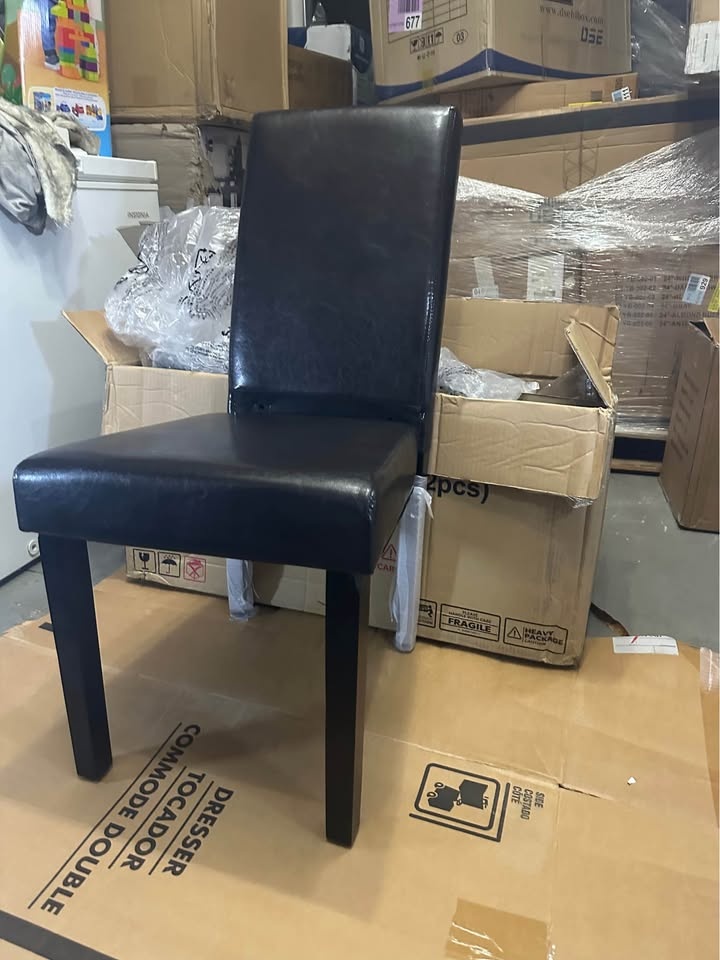 Yaheetech Faux Leather Dining Chairs (2-Pack) - Black, Rubberwoo - photo 5