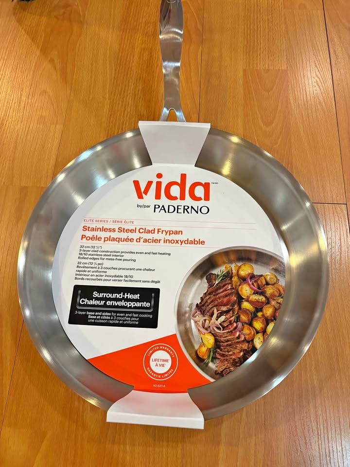 Brand new Vida by PADERNO Elite Series Stainless Steel Frypan 32