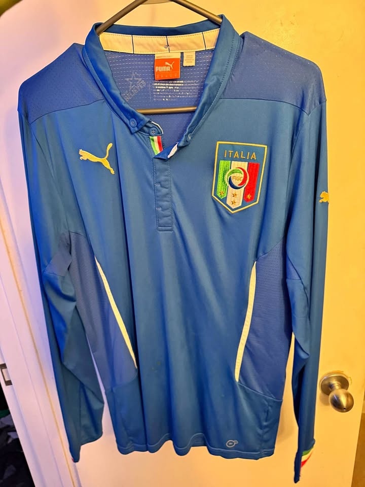 Authentic 2014/15 Italy Long Sleeve Soccer Jersey - Men's Medium