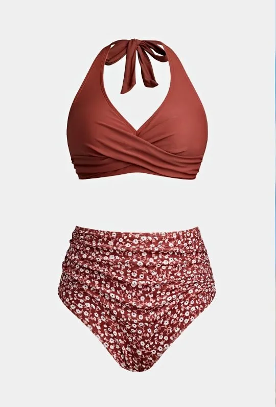 *NEW* CUPSHE Brown Twist Bikini Set (Large) thumbnail