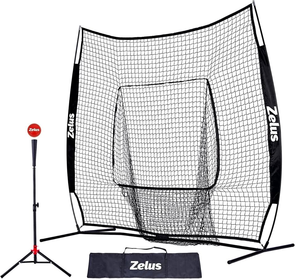 *NEW* ZELUS 7x7ft Portable Baseball Practice Net + Tee + Ball