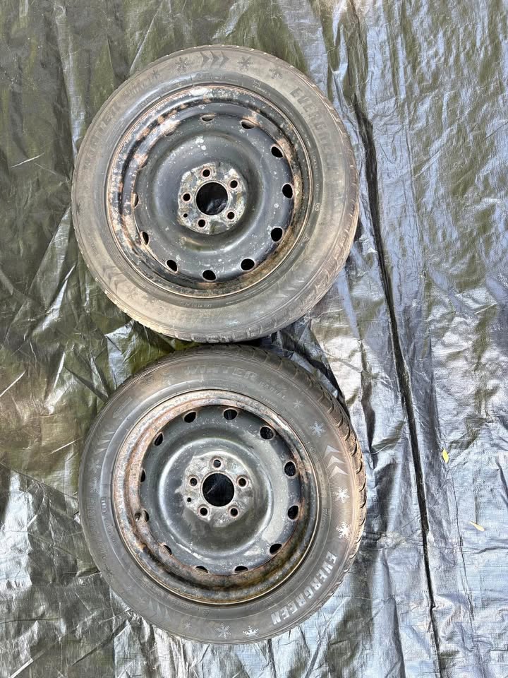 Two Winter Tires on Wheels (215/55R16 on 5x114.3)