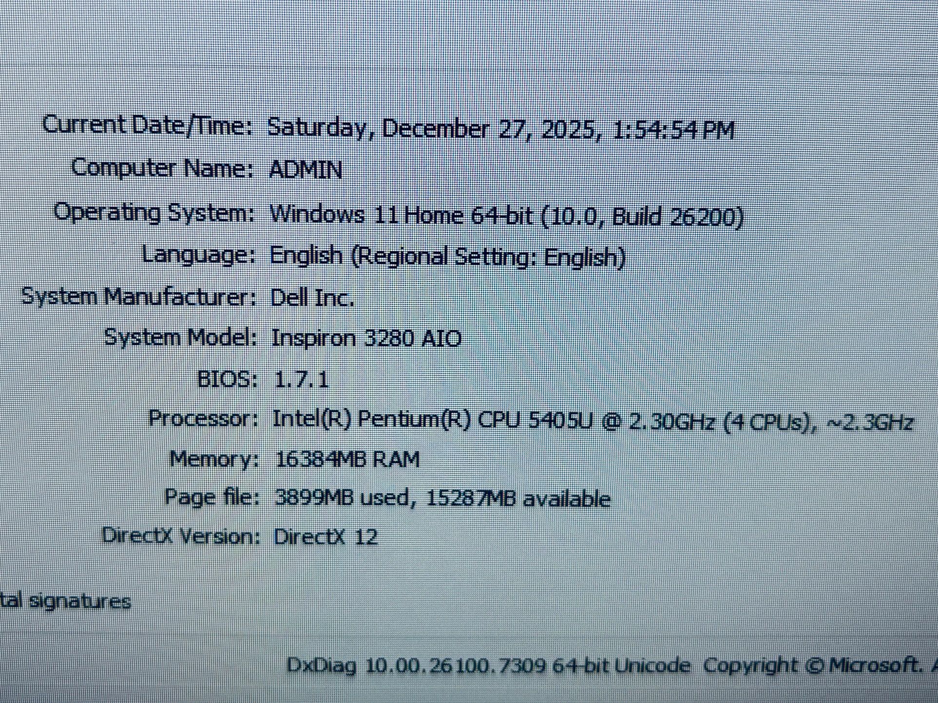 DELL INSPIRON 3280 ALL IN ONE PC 16GB RAM 1TB SSD Win 11 - photo 2