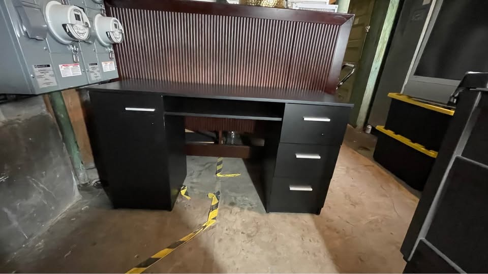 Madesa Executive Computer Desk - Black - 3 Drawers + Cabinet - photo 4