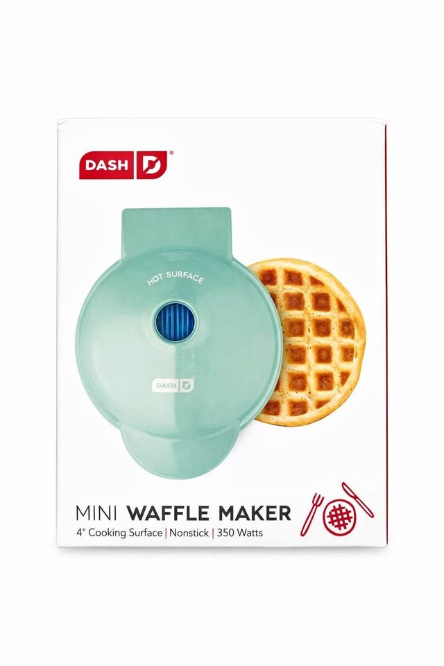 Dash mini waffle maker 4” aqua