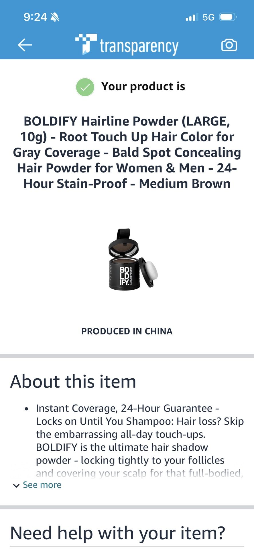 BOLDIFY Hairline Powder (LARGE, 10g) - Medium Brown