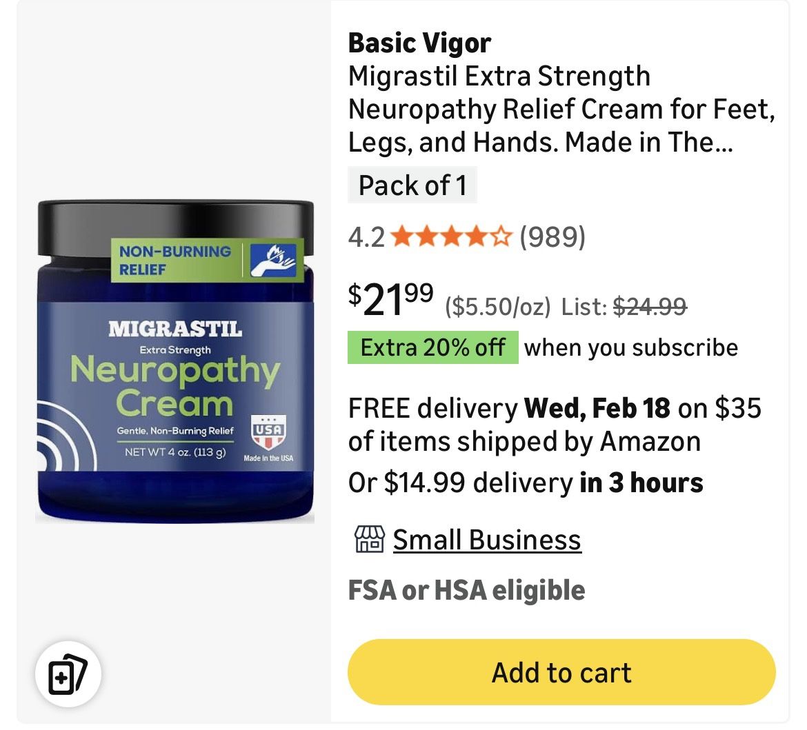 Neuropathy Cream