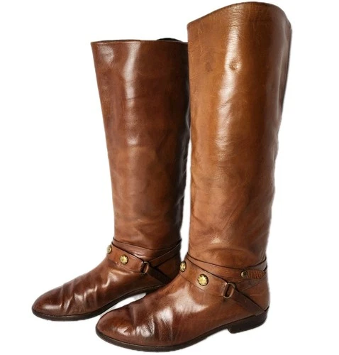Joan & David Couture Leather Riding Boots 7.5 Cognac - photo 3